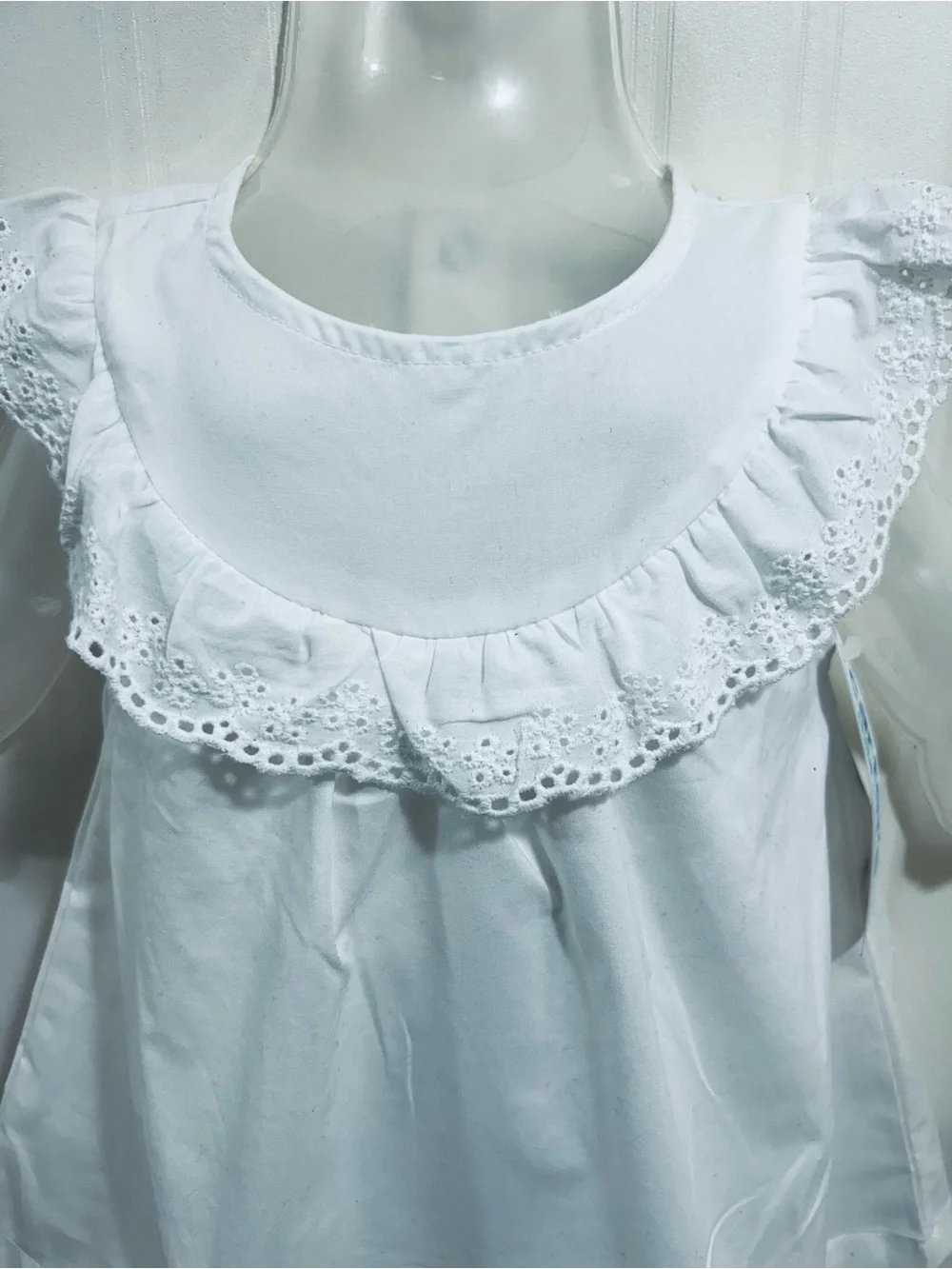 child of mine White Eyelet Collar Baby Dress